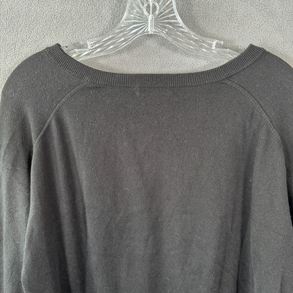 Peter Millar V-Neck Sweater Mens Large Black Long Sleeve Cotton Cashmere Blend - Picture 7 of 12